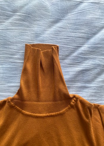 Seçil Kahverengi Yumuşak Dokulu Boğazlı Kadın Kazak Orijinal - Görsel 4