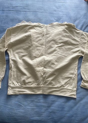 Jeans Lab Kadın Beyaz Fırfırlı Sweatshirt Orijinal Ürün - Görsel 5