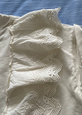 Jeans Lab Kadın Beyaz Fırfırlı Sweatshirt Orijinal Ürün - Görsel 2