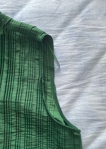 Zara Yeşil Pliseli Kadın Pantolon Ve Bluz Orijinal Ürün - Görsel 10