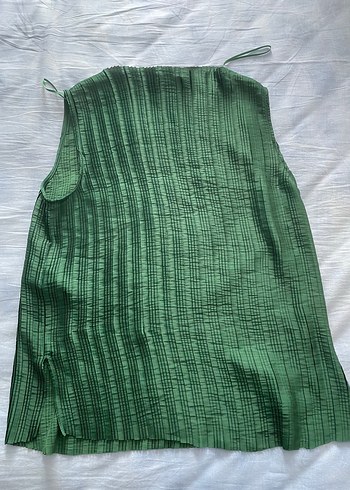 Zara Yeşil Pliseli Kadın Pantolon Ve Bluz Orijinal Ürün - Görsel 11