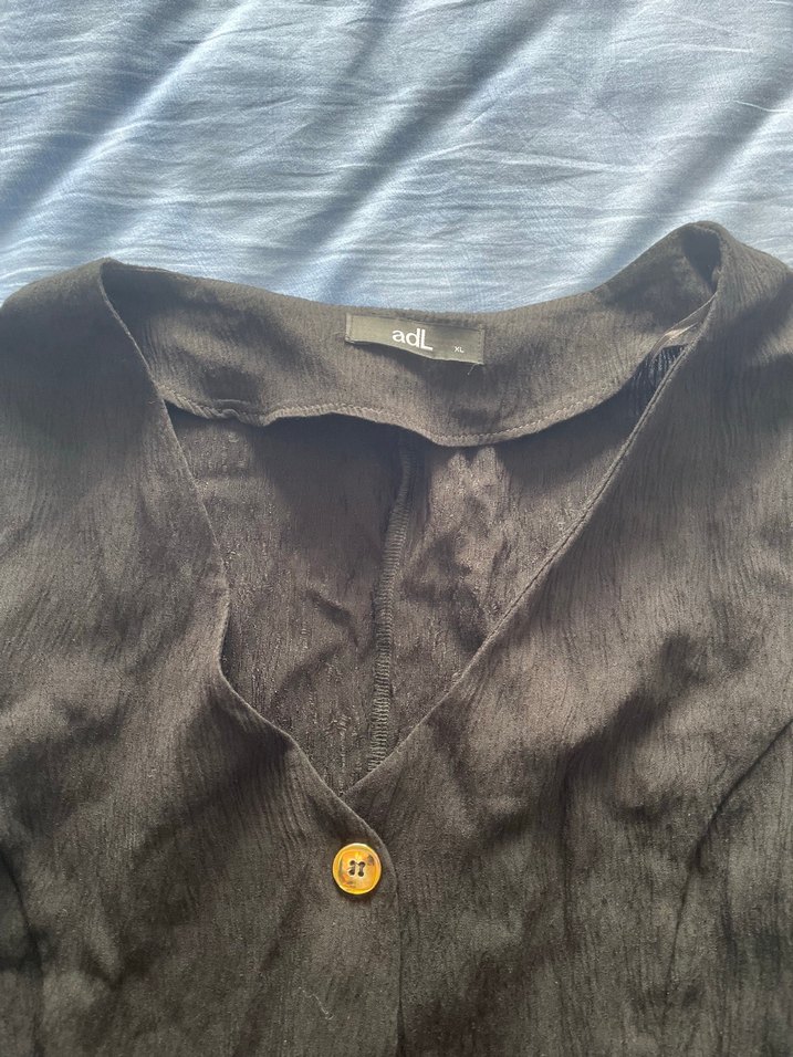 ADL Düğmeli Uzun Siyah Elbise Orijinal Ürün - Görsel 5