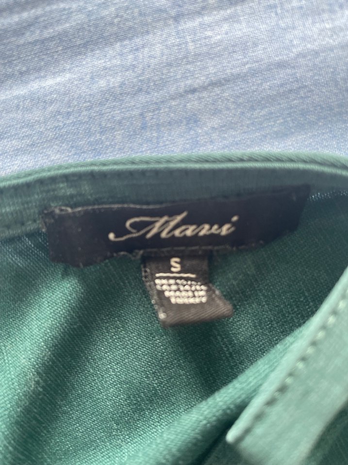 Mavi Yeşil V Yaka Kadın Tişört Orijinal Ürün - Görsel 4