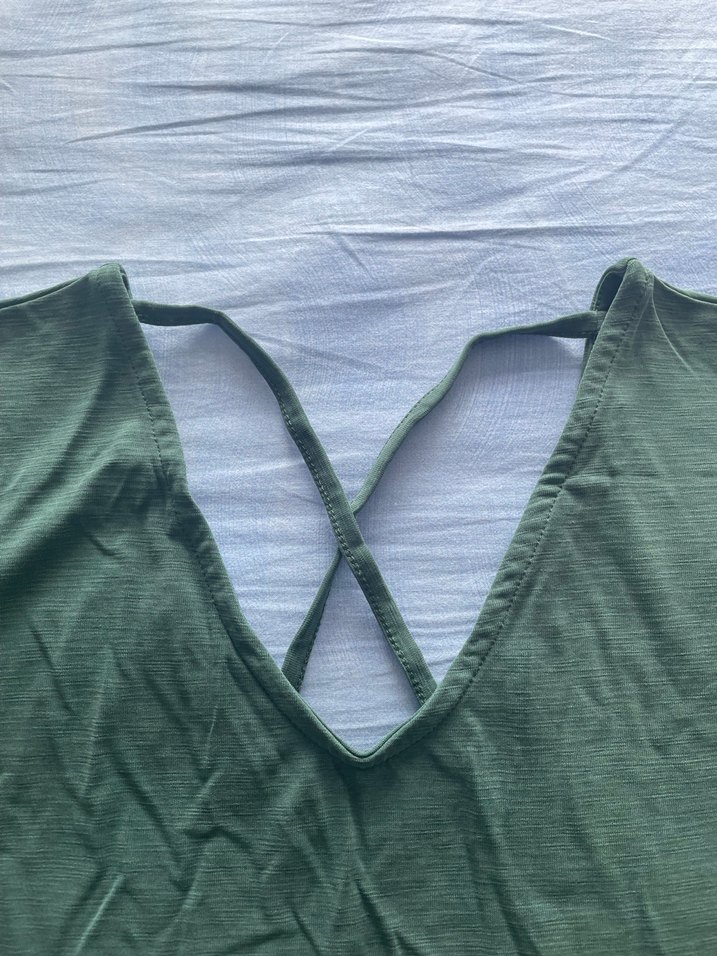 Mavi Yeşil V Yaka Kadın Tişört Orijinal Ürün - Görsel 2