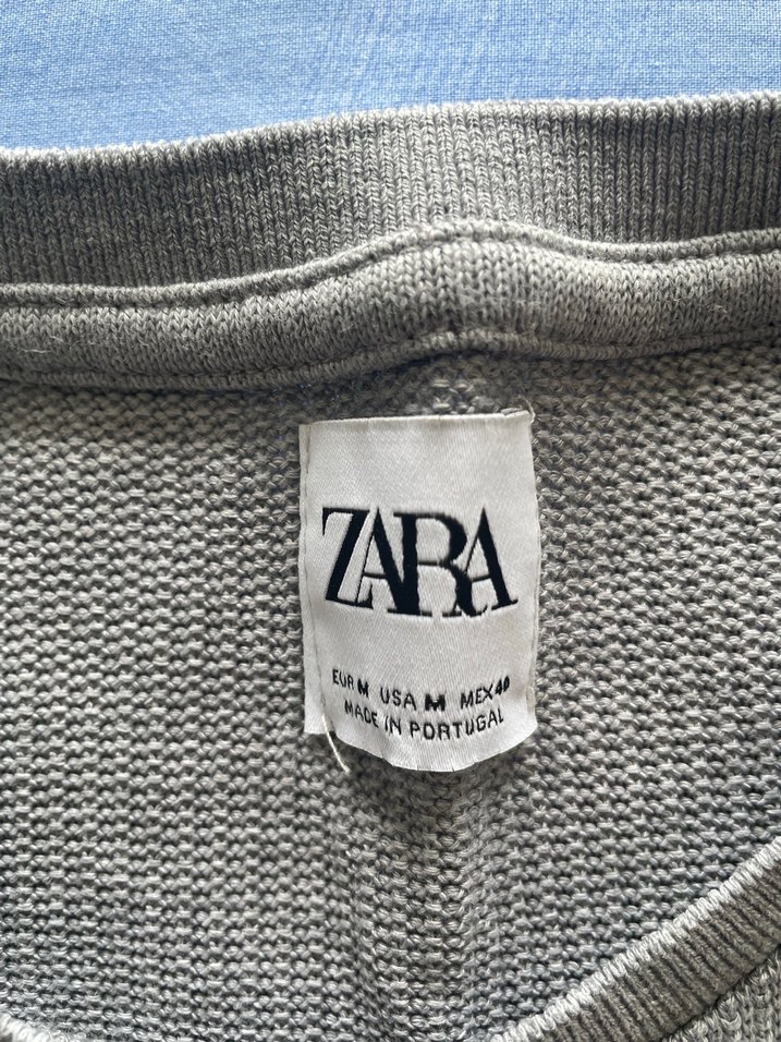 Zara Gri Erkek Oversize  Tişört Orijinal Ürün - Görsel 3