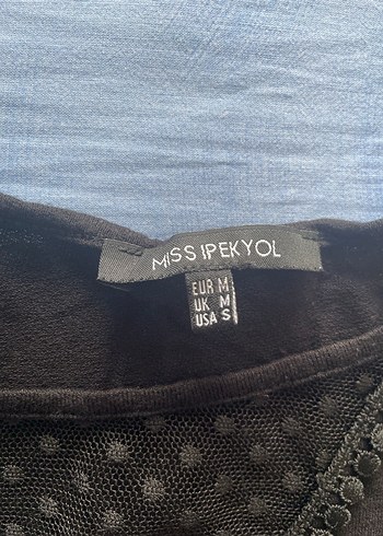 İpekyol Siyah V Yakalı Kadın tişört Orijinal Ürün - Görsel 3