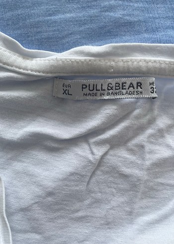 Pull & Bear Kadın Beyaz Keten V Yaka Tişört Orijinal Ürün - Görsel 2