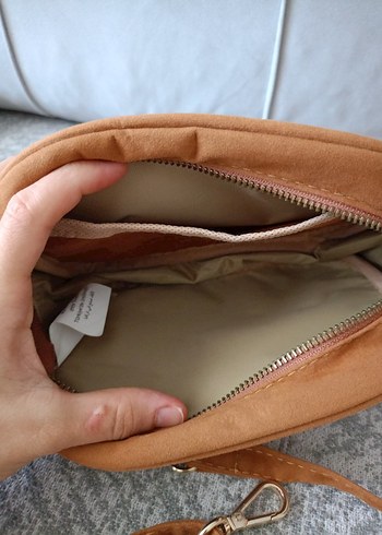 Zara Kahverengi Süet Kadın Bel Çantası