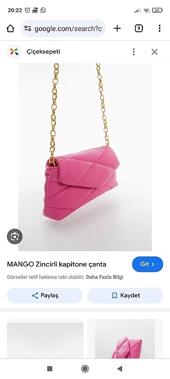 Mango zincirli çanta