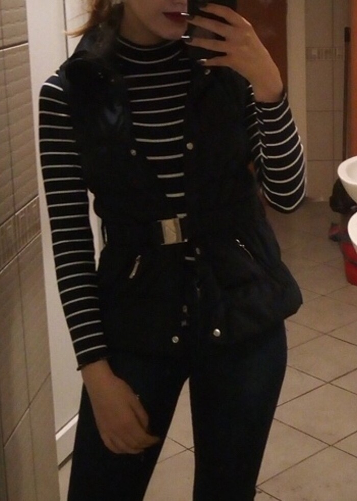 LACİVERT KEMERLİ ŞİŞME MONT - Görsel 3