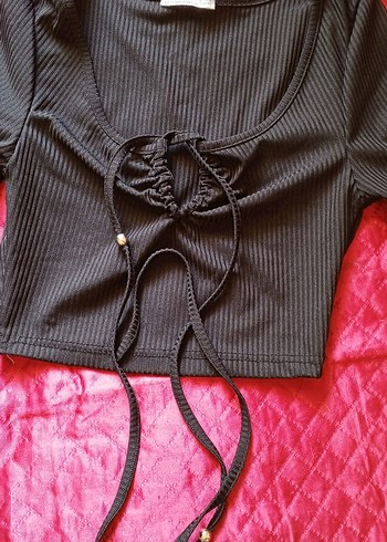 Diğer Siyah Strappy Mini Bluz