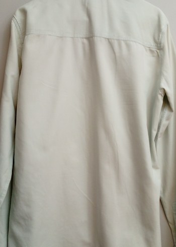 Bej Keten Erkek Gömlek, Düğmeli, Uzun Kollu - Görsel 3