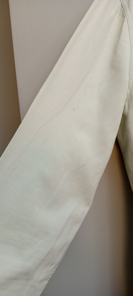 Bej Keten Erkek Gömlek, Düğmeli, Uzun Kollu - Görsel 4