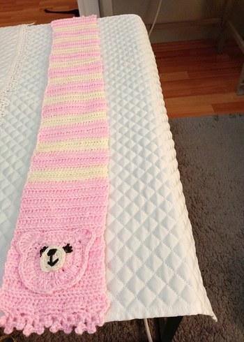 Pembe Örgü  Şal Ayıcık Detaylı - Görsel 3