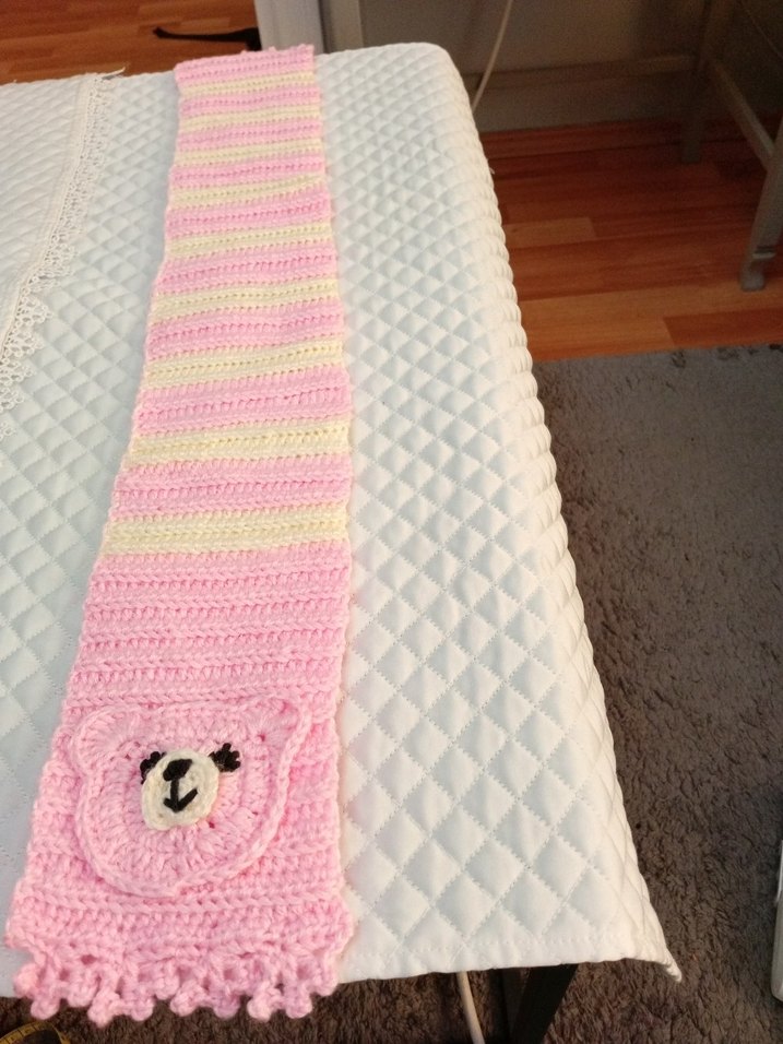 Pembe Örgü  Şal Ayıcık Detaylı - Görsel 3