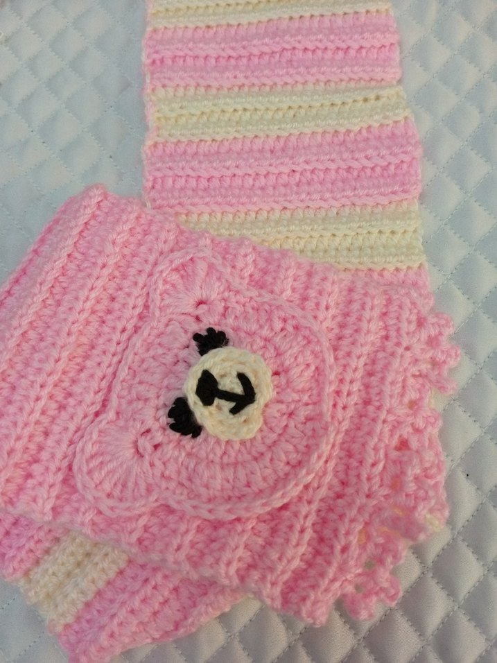 Pembe Örgü  Şal Ayıcık Detaylı - Görsel 2