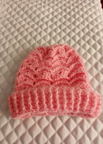 Pembe Örgü bebek Bere - Görsel 2