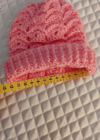 Pembe Örgü bebek Bere - Görsel 3