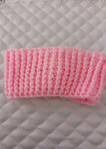 İnci Detaylı Pembe Örgü Saç Bandı - Görsel 2