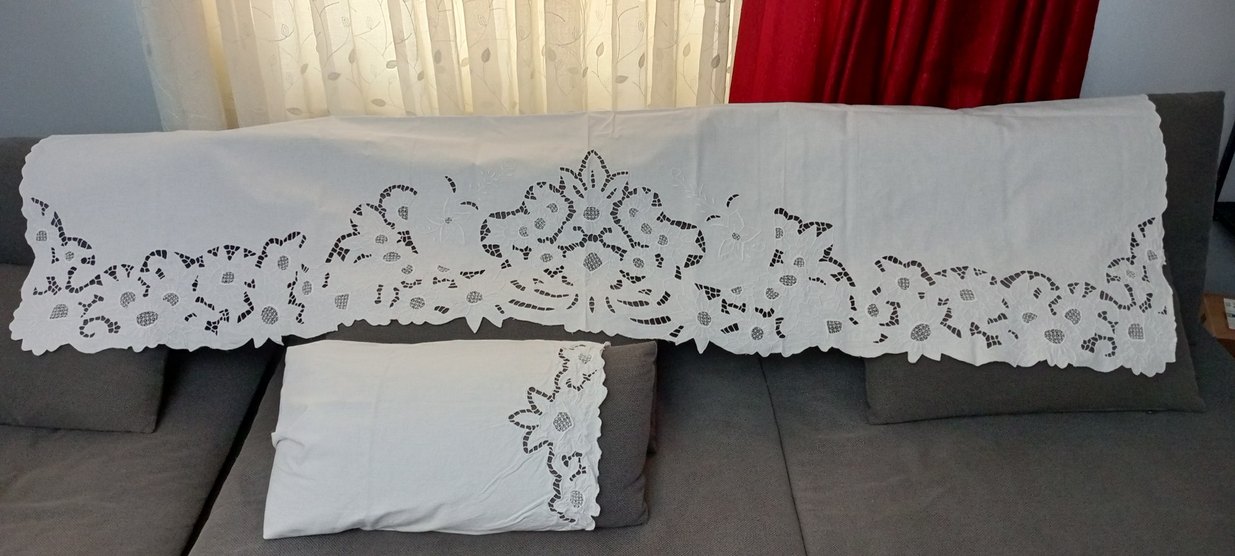 beyaz iş delik işi takım - Görsel 3