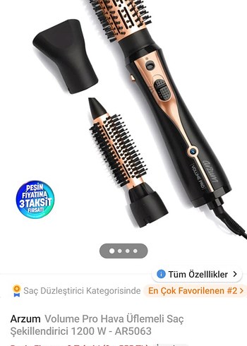 Arzum Volume Pro 1200W Saç Şekillendirici
