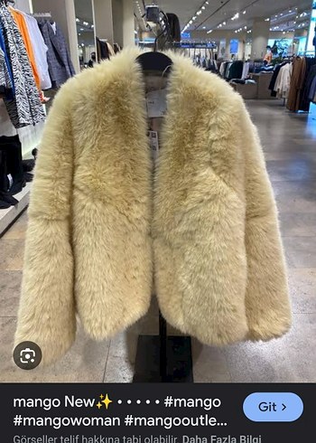 Mango Mango Sarı Kadın Peluş Kürk Ceket