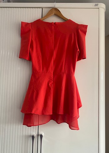 American Vintage Kısa Kollu Kırmızı Drapeli Mini Bluz
