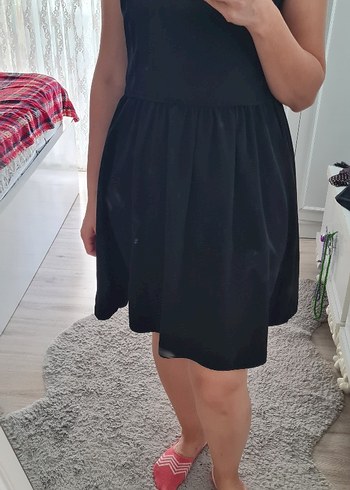 Siyah Midi  Kolsuz Elbise - Görsel 6