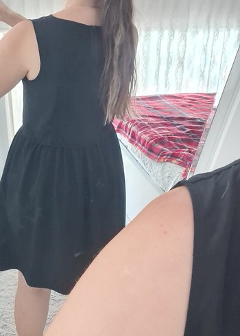 Siyah Midi  Kolsuz Elbise - Görsel 5