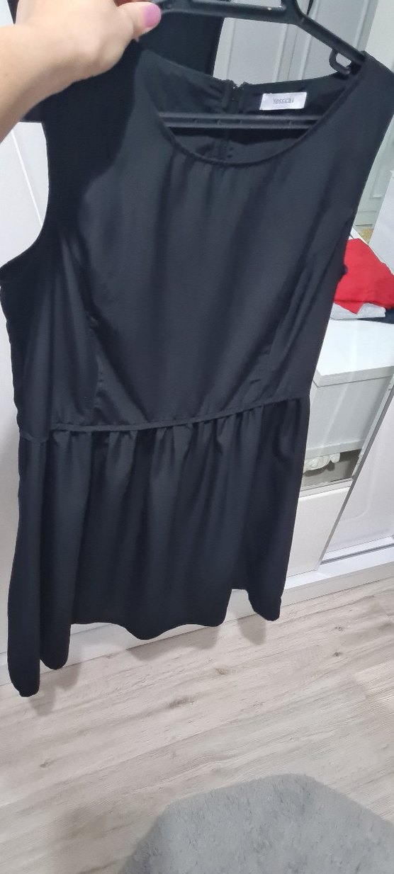 Siyah Midi  Kolsuz Elbise - Görsel 2