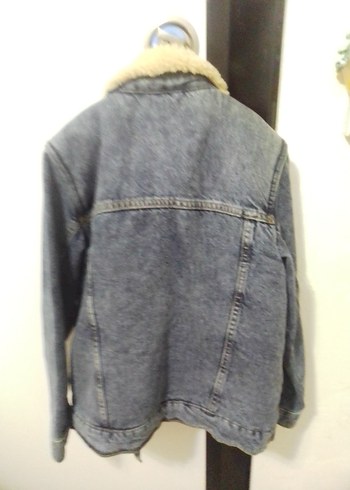 Çocuk Gri Mavi Kürklü Denim Ceket - Görsel 2