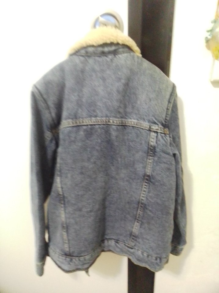 Çocuk Gri Mavi Kürklü Denim Ceket - Görsel 2