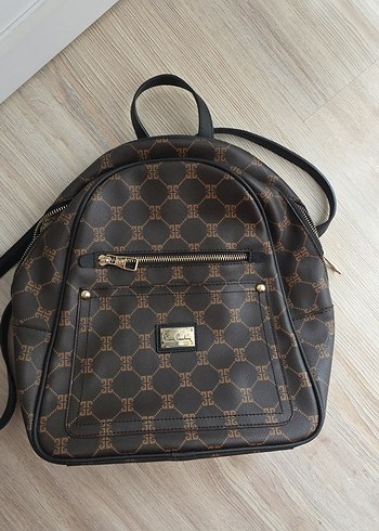 Klasik Zarif Kahverengi Deri Sırt Çantası - Görsel 4