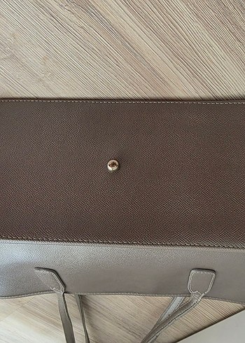 Gri Deri Kadın Omuz Çantası - Görsel 3