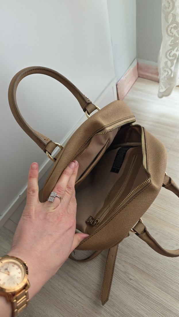 Bej Deri Kadın El Çantası sırt c
çantası - Görsel 4