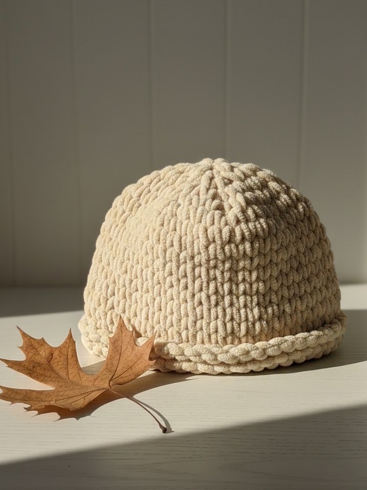 Bej Örgü Kadın Bere - Görsel 2