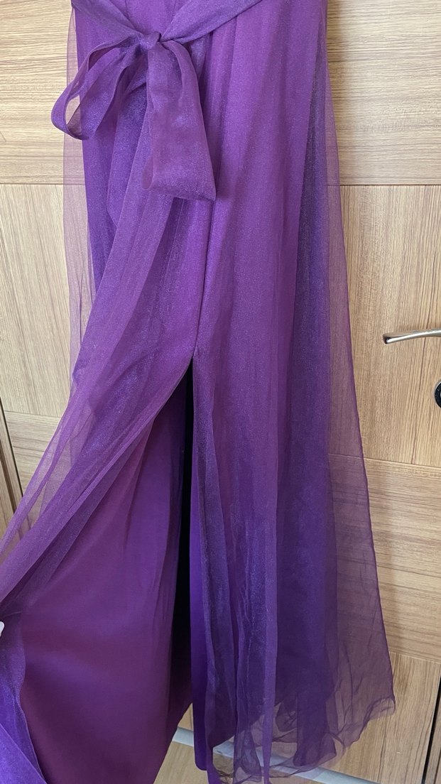 Mor Fırfırlı Elbise - Görsel 3