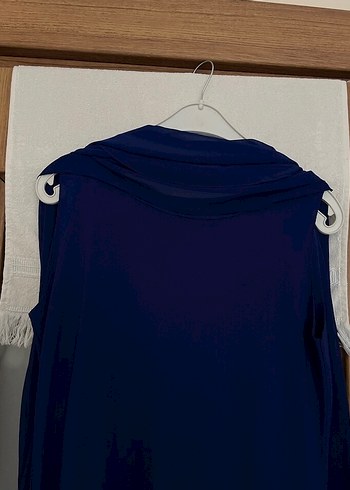 Uzun Kollu Mavi Salaş Kadın Elbise - Görsel 5