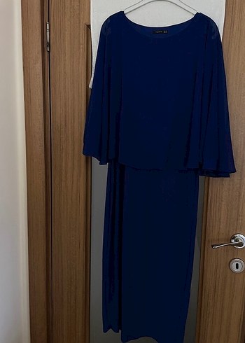 Uzun Kollu Mavi Salaş Kadın Elbise - Görsel 4