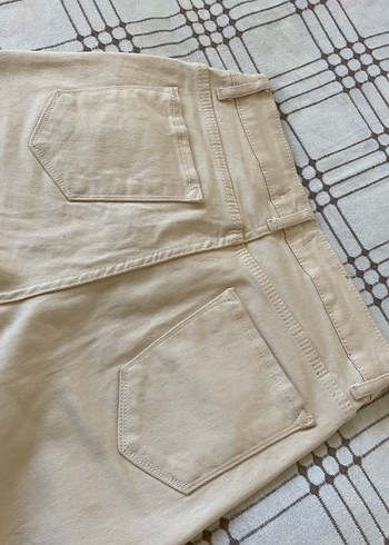 Bej Keten Midi Kadın Pantolon - Görsel 2