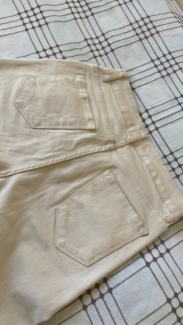 Bej Keten Midi Kadın Pantolon - Görsel 2