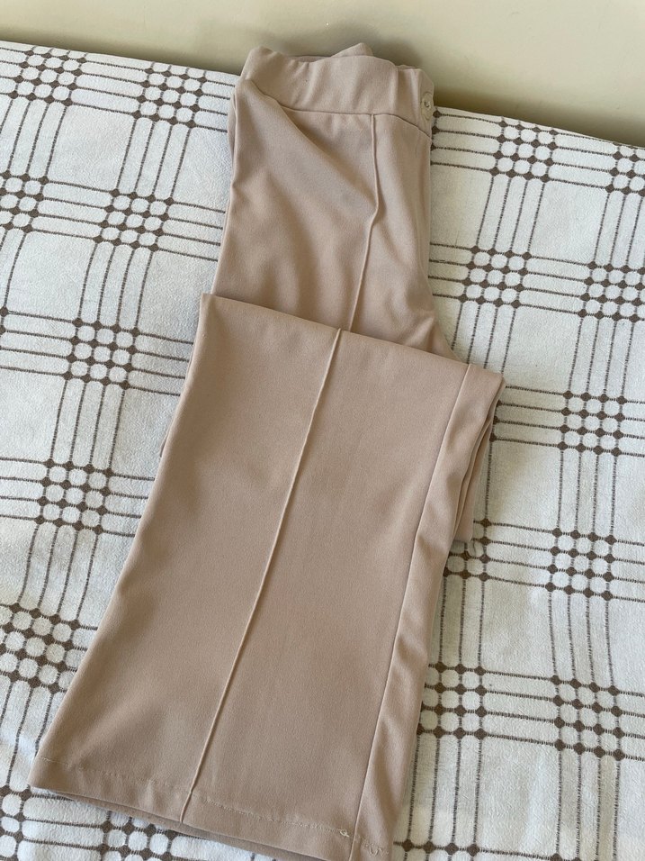 Bej Kumaş Kadın Pantolon - Görsel 2