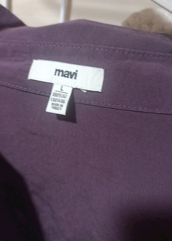 Mor Kadın Düğmeli Uzun Kollu Gömlek - Görsel 3