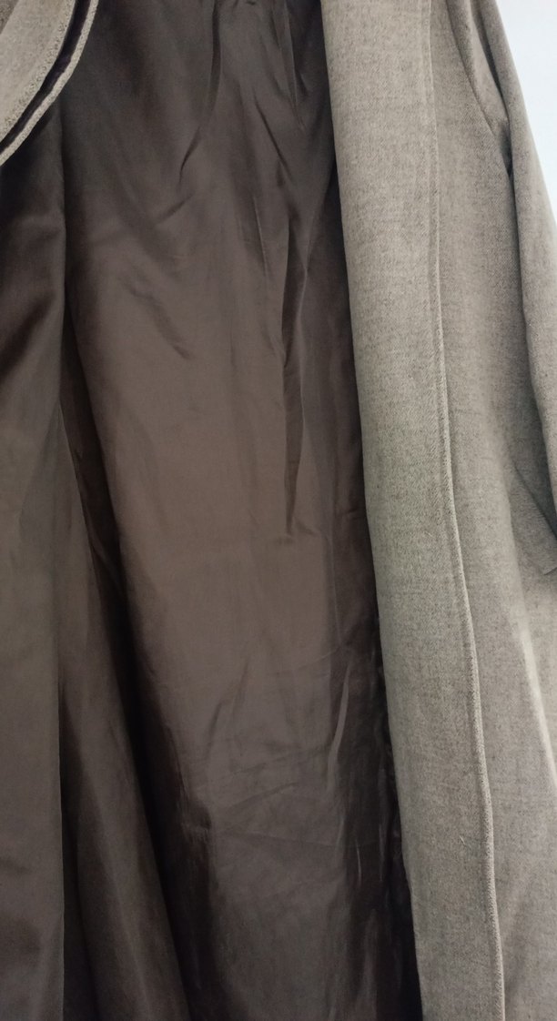 Bej Uzun Hamile Keten Kaban - Görsel 3