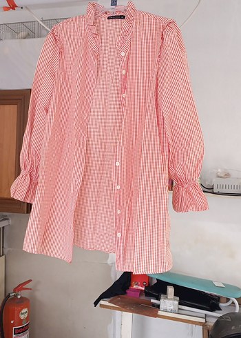 Pembe Pamuklu Uzun Kollu Gömlek - Görsel 2