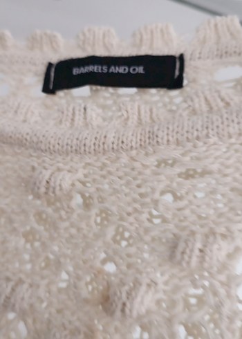 Bohem Beyaz Örgü Kadın Kazak - Görsel 3