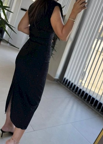 xl Beden Siyah taşlı kalem elbise