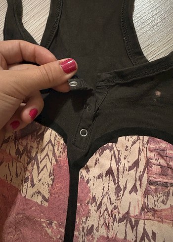 Bershka Bershka Çıtçıtlı Baskılı bluz