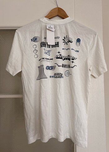 Beyaz Baskılı Kısa Kollu tshirt - Görsel 4