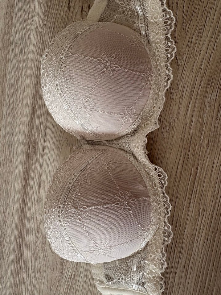 Nakışlı Bej Bohem Straplez Sütyen - Görsel 2